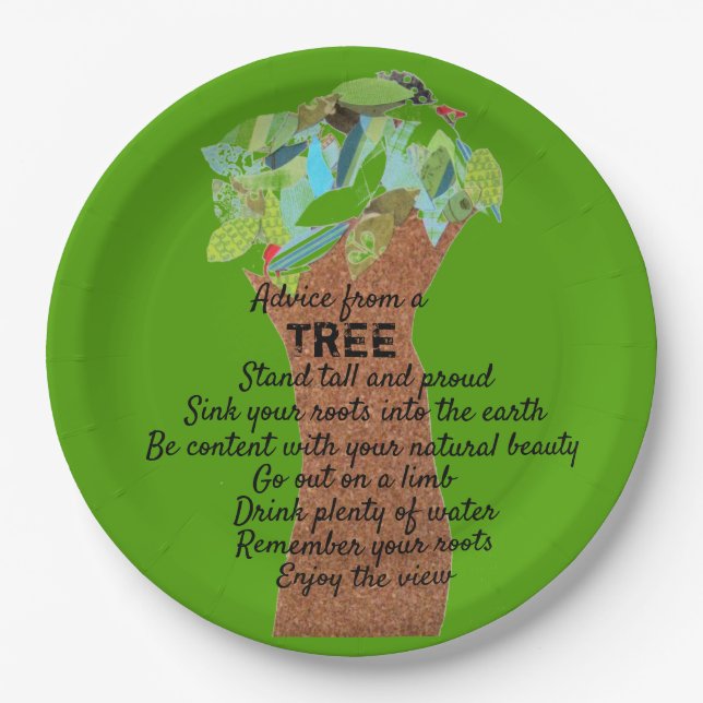 Advice from a tree paper plates (Front)
