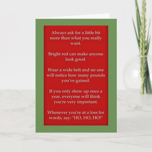 ADVICE FROM SANTA AT CHRISTMAS HOLIDAY CARD