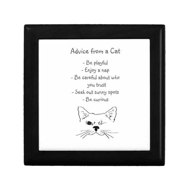 Advice from Winking Cat Fun Animal Humor Gift Box (Front)