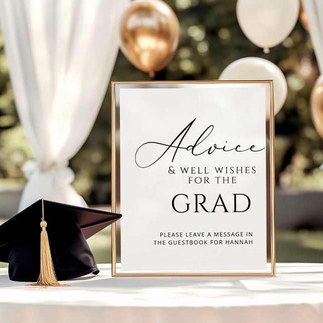 Advice & Gifts Elegant graduation party tabletop  Poster (Creator Uploaded)