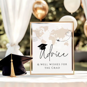 Advice & Gifts World map graduation party Poster