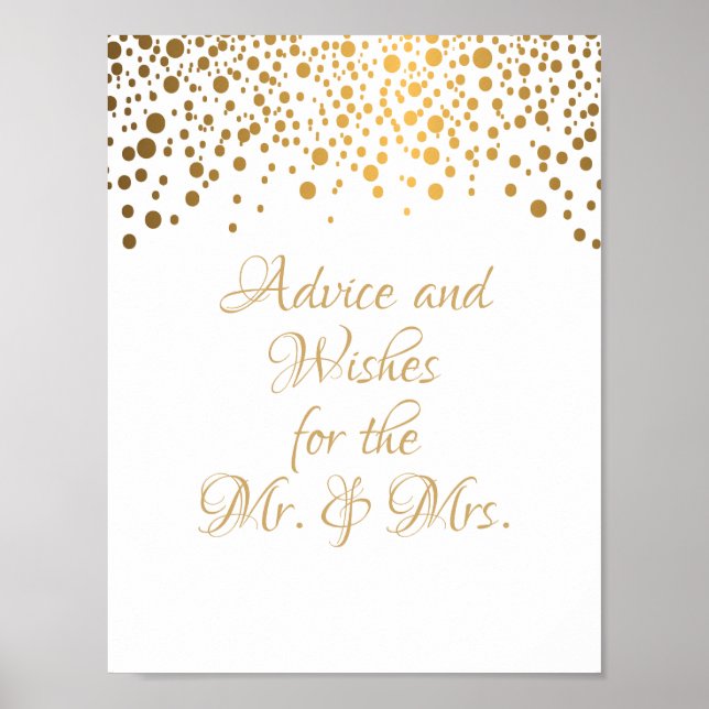 Advice - Gold Confetti Dots - White Poster (Front)