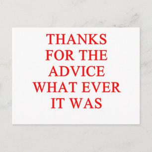 ADVICE joke Postcard