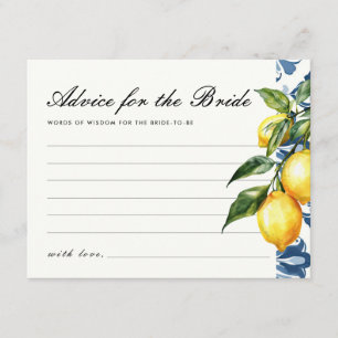 Advice Lemon Positano Bridal Shower Enclosure Card