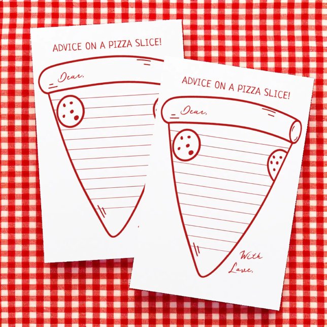 Advice on a Pizza Slice Italian Shower Advice Card (Creator Uploaded)
