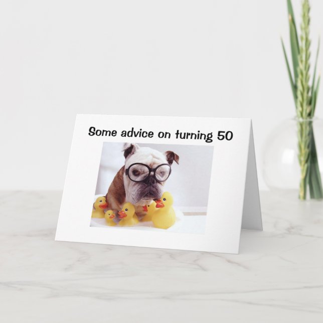 ADVICE ON TURNING 50 CARD (Front)