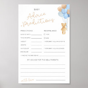 Advice & Predictions Downloadable Baby Shower Card Poster