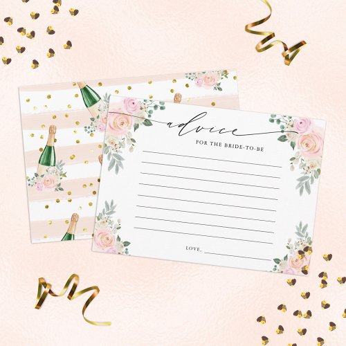 Advice The Bride To Be Champagne Floral Enclosure Card