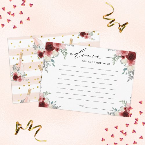 Advice The Bride To Be Champagne Floral Enclosure Card