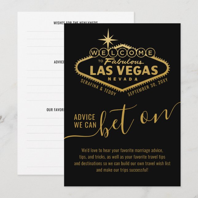 Advice to Bet On Las Vegas Theme Advice & Wishes  (Front/Back)