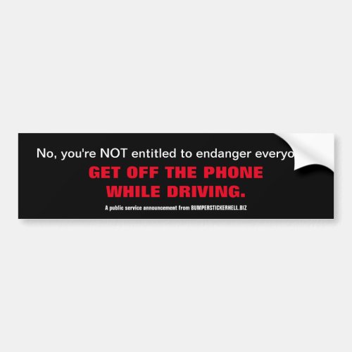 Advice To Cell Phone Drivers Bumper Sticker