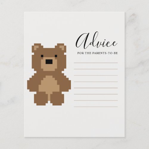 Advice to Parent Retro Beary Cute Baby Shower Game