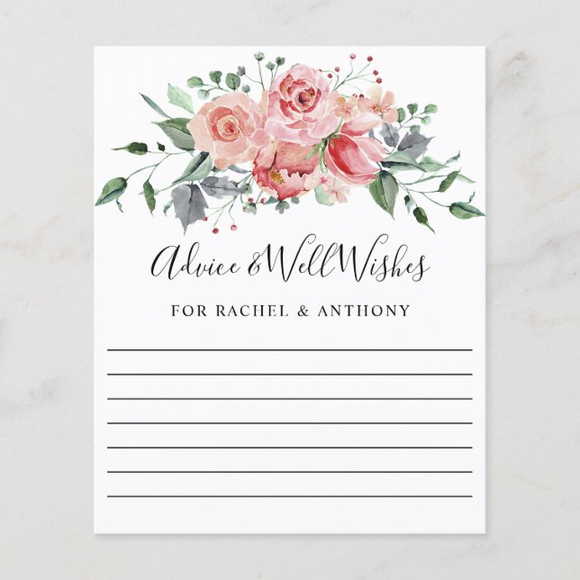 Advice & Well Wishes Blush Pink Rose Spring Floral (Front)