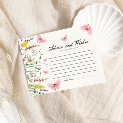 Advice  Wishes Butterflies Bridal Shower Enclosure Card