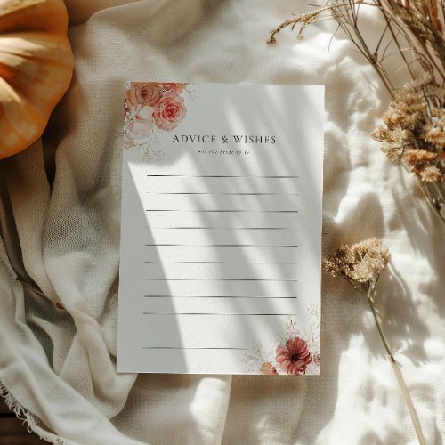 Advice  Wishes Fall Floral Bridal Shower Invitation