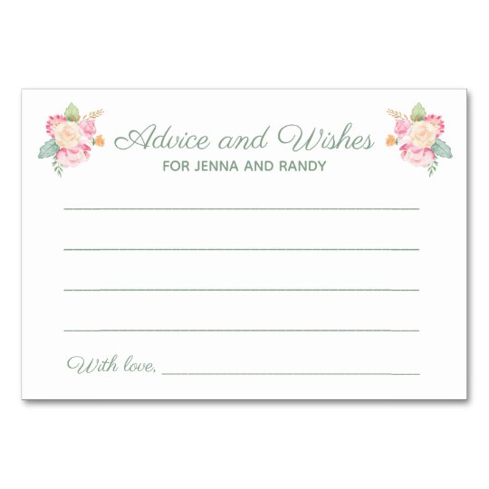 Advice Wishes Fl Watercolor Wedding Cards Zazzle Advice Wishes Fl Watercolor Wedding Cards