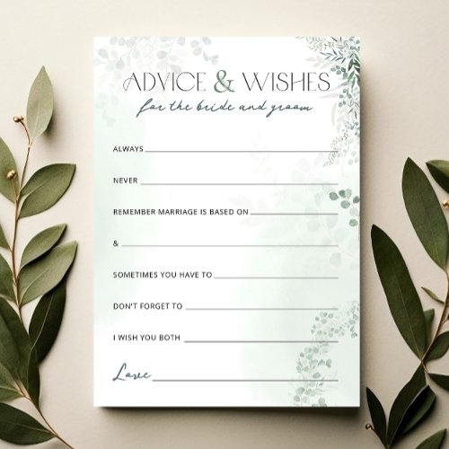Advice  Wishes for Bride and Groom Bridal Shower