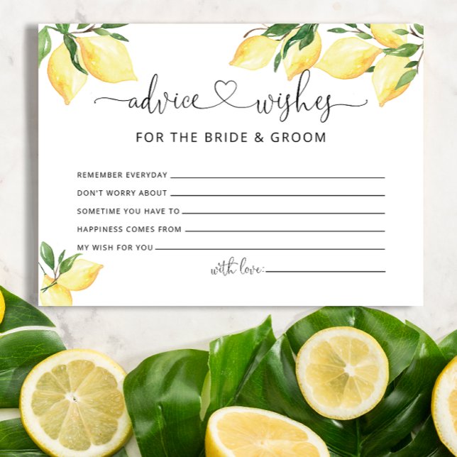 Advice & Wishes for Bride and Groom Bridal Shower  Enclosure Card (Creator Uploaded)