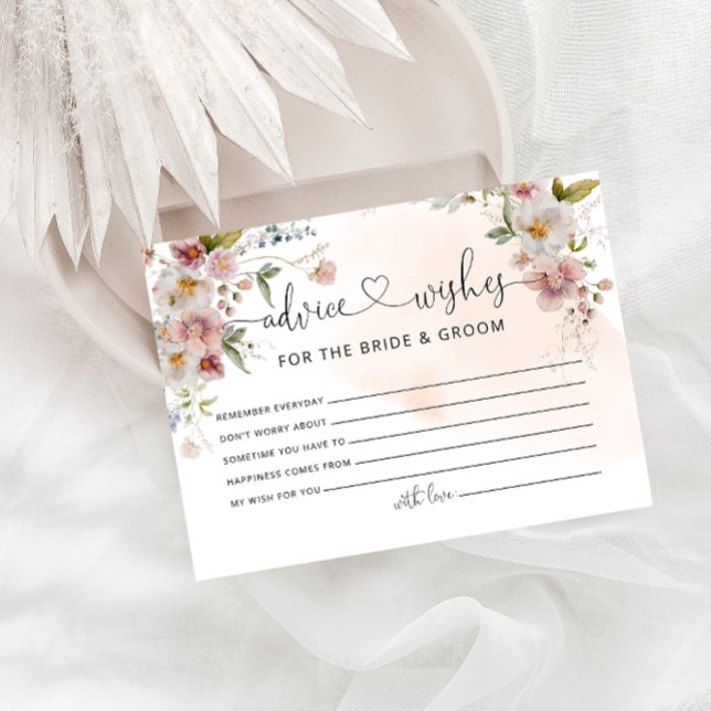 Advice & Wishes for Bride and Groom Bridal Shower  Enclosure Card (Creator Uploaded)