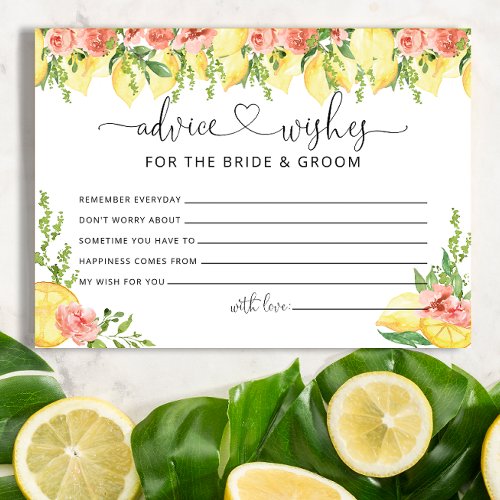 Advice  Wishes for Bride and Groom Bridal Shower  Enclosure Card