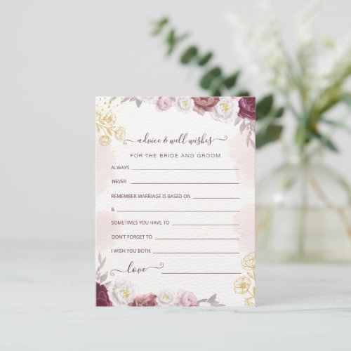 Advice  Wishes for Bride and Groom Bridal Shower Postcard