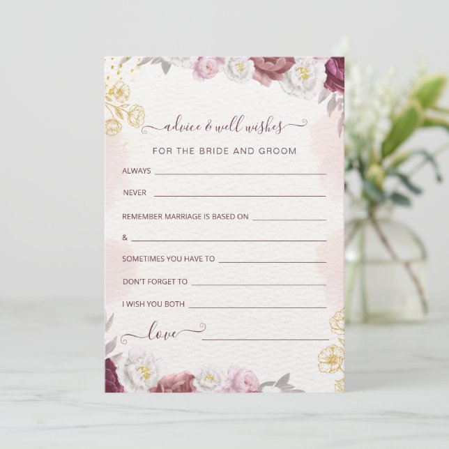 Advice & Wishes for Bride and Groom Holiday Card (Standing Front)
