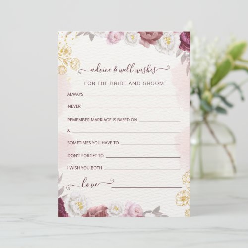 Advice  Wishes for Bride and Groom Holiday Card