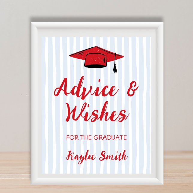 Advice & Wishes For Graduate 2026 Red & Blue Poster (Advice & Wishes For Graduate 2025 Red & Blue Poster)