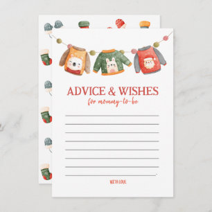 Advice & Wishes for Mommy, Christmas Baby Shower Note Card