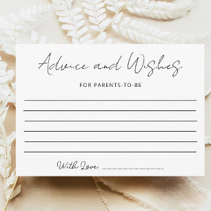 Advice Wishes For Parents To Be Baby Shower Games Card