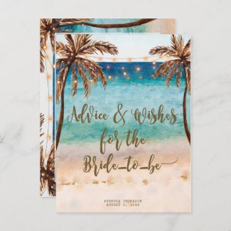 advice & wishes for the bride to be postcards