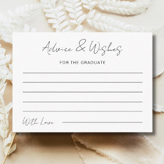 Advice & Wishes For The Graduate Graduation Party Note Card