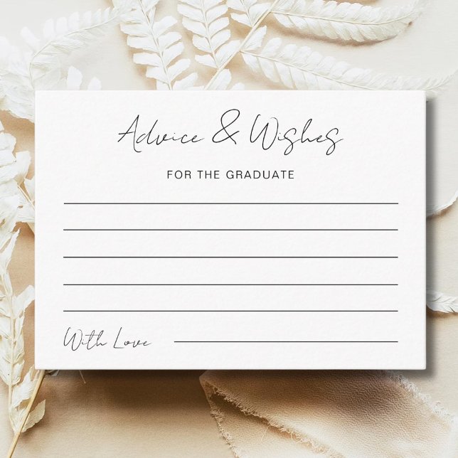 Advice & Wishes For The Graduate Graduation Party Note Card (Creator Uploaded)