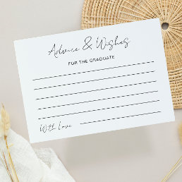 Advice &amp; Wishes For The Graduate Graduation Party Note Card