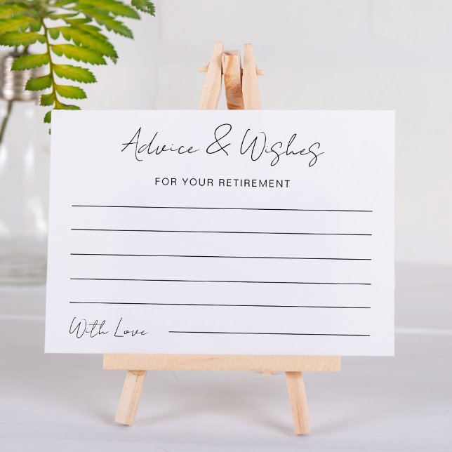 Advice & Wishes for Your Retirement Retired Party Note Card (Creator Uploaded)