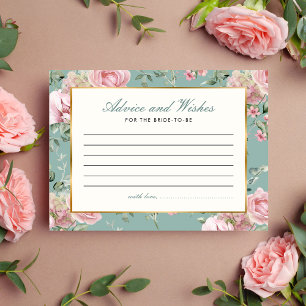 Advice Wishes Garden Tea Party Bridal Shower Enclosure Card
