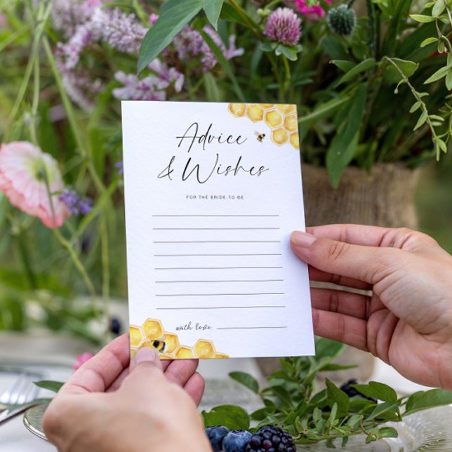 Advice & Wishes Honey Bee Bridal Shower Card (Creator Uploaded)