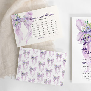 Advice & Wishes Lilac Bow Bridal Shower Enclosure Card