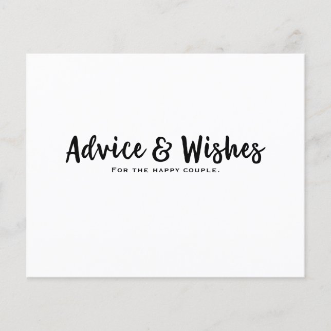 Advice & Wishes Modern Wedding Engagement Shower (Front)