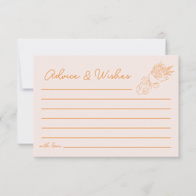 Advice & Wishes Off The Market Bridal Shower Note Card (Front)