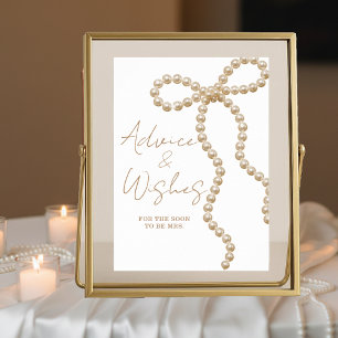 Advice & Wishes She's Tying the Knot Bridal Shower Poster