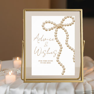 Advice & Wishes She's Tying the Knot Bridal Shower Poster