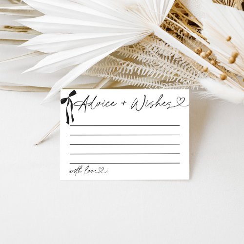 Advice & Wishes Shower Game Black Bow