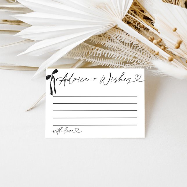 Advice & Wishes Shower Game Black Bow Enclosure Card (Creator Uploaded)