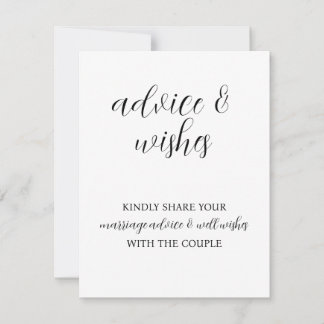 Advice & Wishes Sign Note Card