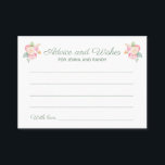 Advice Wishes Watercolor Flowers Wedding Cards<br><div class="desc">These beautiful floral advice and wishes cards will be the perfect addition to a wedding shower or at the wedding reception. This design features a combination of handwriting and block fonts in sage green and highlighted by a watercolor bouquet. There is space available for guests to leave their favorite marriage...</div>