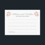 Advice Wishes Watercolor Flowers Wedding Cards<br><div class="desc">These beautiful floral advice and wishes cards will be the perfect addition to a wedding shower or at the wedding reception. This design features a combination of handwriting and block fonts in sage green and highlighted by a watercolor bouquet. There is space available for guests to leave their favorite marriage...</div>