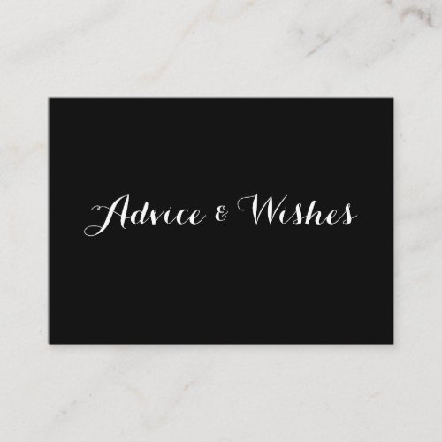 Advice & Wishes Wedding Cards