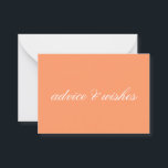 Advice & Wishes Wedding Cards<br><div class="desc">Cards for wedding guests to leave advice and wishes,  change background color and text to suit your occasion. Place on a table at the reception.</div>