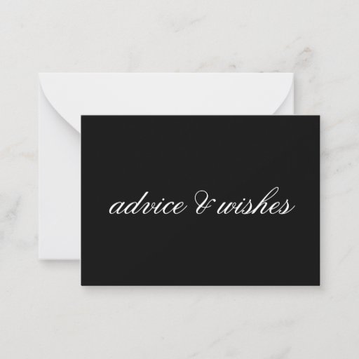 Customizable Advice & Wishes Wedding Cards Business Cards